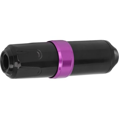 Stylo à tatouer rotatif avec cartouche d'aiguille à longueur de trait réglable et interface RCA, idéal pour les tatoueurs débutants et confirmés. Noir et violet. (1/5)
