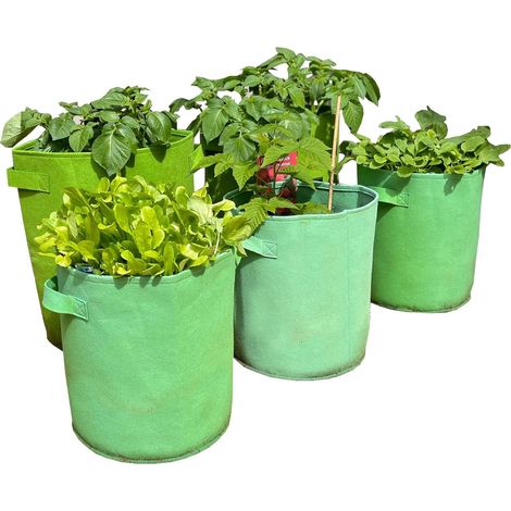 Potato & Vegetable Planter Grow Bags (Set of 5) Non - Woven Aeration Fabric Pots (1/4)