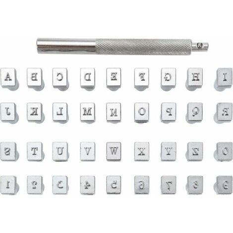 36 Pieces Leather Stamps Alphabet A to Z Stamping Tools 3mm Number Stamps 0-9 Letters-Fei Yu (1/4)