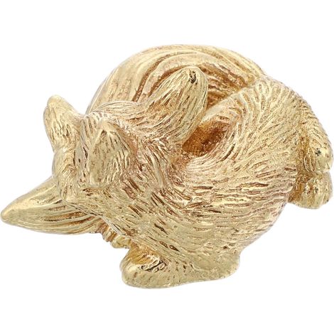 Bouton de Meuble en Laiton Forme Renard Doré Style Vintage, Installation Facile Accessoires Complets pour Commode et Armoire (1/5)