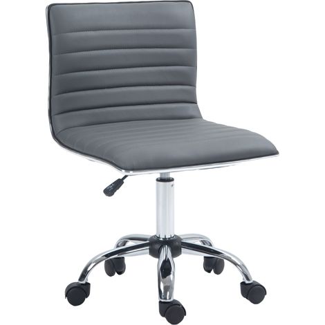 HOMCOM Armless Mid-Back Adjustable Office Chair with 360 Swivel Dark Grey (1/5)