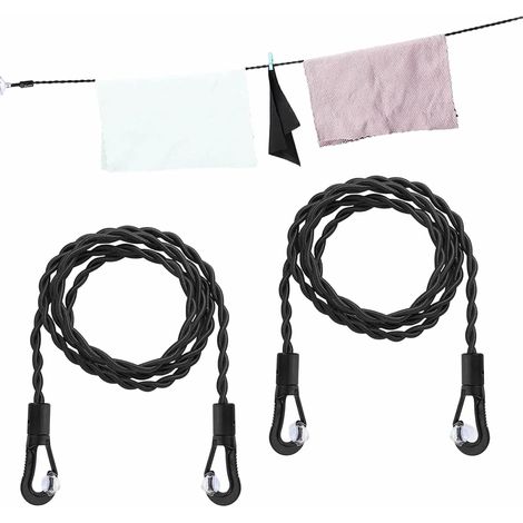 2 Pièces Corde à Linge Cordes à À Linge Portable avec Crochets , Ventouse Câble de Séchage Rétractable pour Camping en Plein Air Voyage Extérieur (1/5)