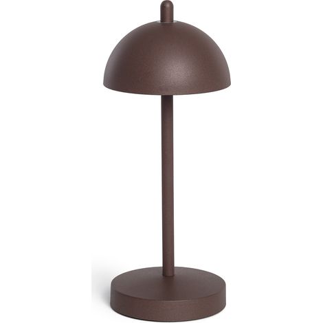 Lampe à Poser LED Portable Extérieure Métal avec Batterie Rechargeable Pirinoa Brun