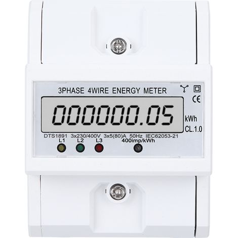 Compteur d'énergie triphasé 4 fils avec affichage numérique LCD DTS1891 pour maison intelligente-AquaForge (1/5)