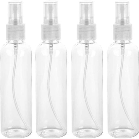 Flacon pulvérisateur transparent en plastique durable rechargeable portable 4PCS 100ml