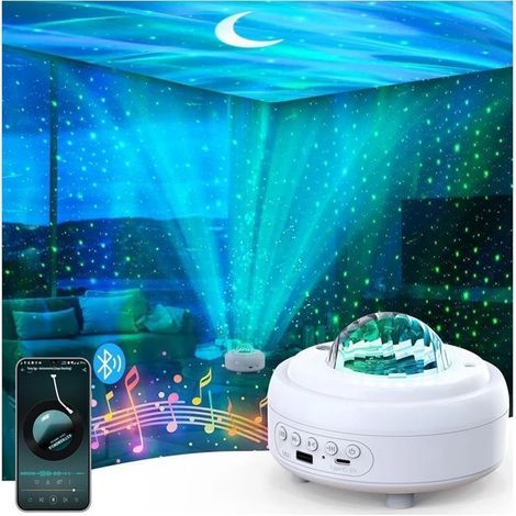 Projecteur Galaxie avec haut-parleur Bluetooth, veilleuse ciel étoilé pour chambre, 8 modes d'éclairage (blanc) (1/5)