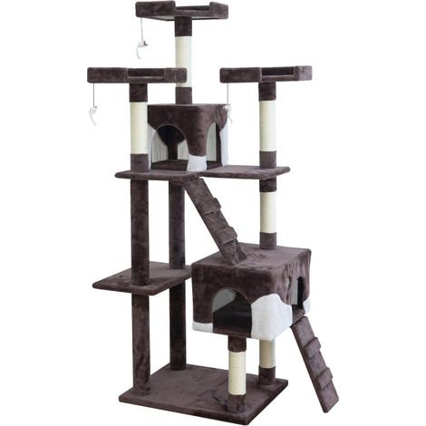 Aga Tiragraffi per gatti 170 cm Marrone e bianco