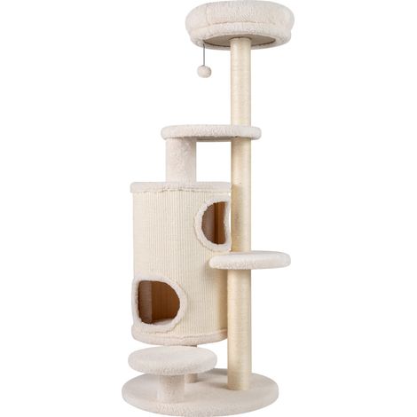 Arbre a Chat XXL 150cm à 6 Niveaux en Peluch avec Condo Amovible 2 Étages, Poteaux à Griffer, Pompon Suspendu et Housse Détachable Lavable (1/5)