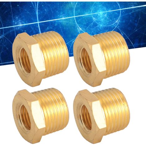 10 Messing-Gewinderohrverschraubungen, Reduzierstücke 1/2" auf 1/4", Adapter mit 1/2"-NPT-Außensechskant und 1/4"-NPT-Innensechskant (1/5)