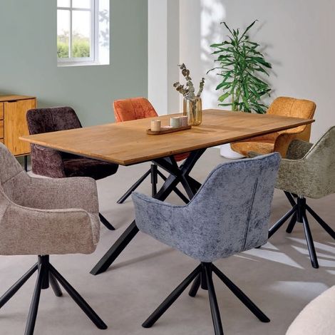 Table rectangulaire en teck recyclé 200cm BAHIA Casita BAHTAREC 207 (1/2)