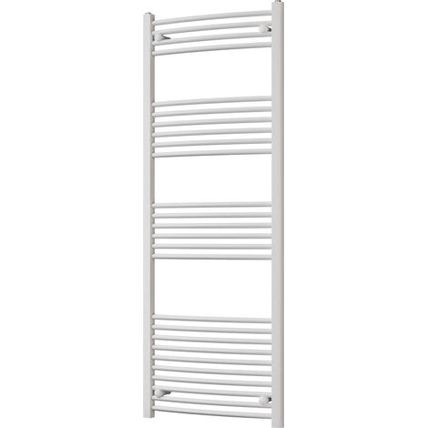 Zennor - White Heated Towel Rail - H1600mm x W600mm - Curved (1/3)