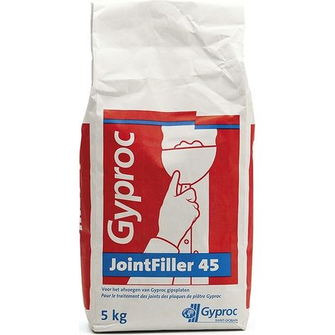 Gyproc JointFiller 45 Enduit de Jointoiement Rapide pour Plaques de Plâtre – Joints ABA, Têtes de Vis et Réparations – Sac de 5 kg
