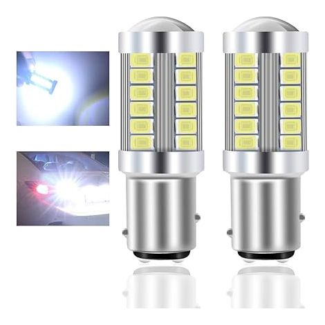 1157 BAY15D P21/5W Ampoules LED de Voiture Blanc 900LM 5730 33SMD Frein de Recul Arrêt Arrière Feux de Brouillard Position Feu 12-30V 3.6W (1/5)