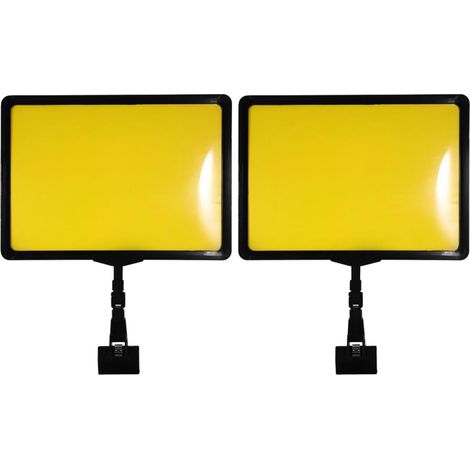 Porte-affiches rotatif en ABS, jaune, fixation sécurisée et (1/5)