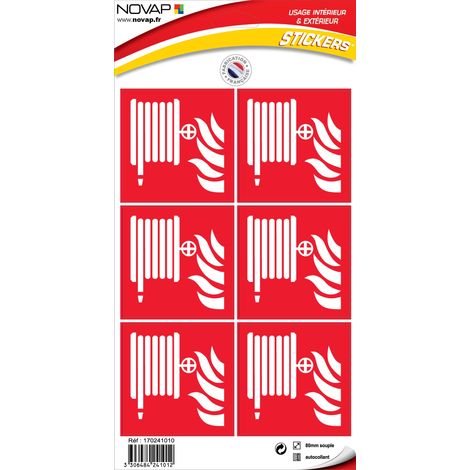 Planche 6 Pictogrammes 80X80mm - Lance Incendie - 4241012