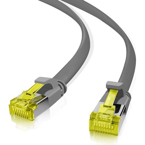 Helos patchkabel cat 6a ultraflach u/ftp rj45 grau 0,3m awg32