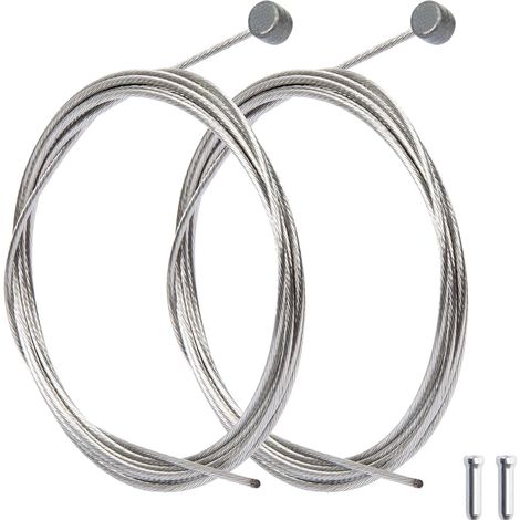 Câble De Frein Vélo - 2 Pièces - Acier Inoxydable - Pour V-Brake Et Disque Mécanique - VTT Route VTC - 1,5mm x 1700mm (1/5)
