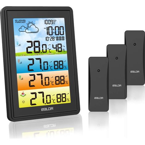 Station Météo avec 3 Capteurs Extérieurs, baromètre, Moniteur de Température et d'humidité, Prévisions Météo pour Maison et Jardin (1/5)