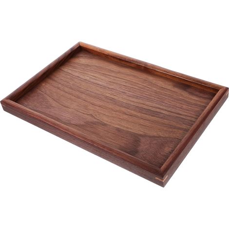 Plateau de Salle de Bain Rectangulaire, Porte-Flacon de Parfum et Porte-Brosse à Dents en Bois, Plateau Décoratif pour Usage Domestique et Hôtelier'-'- (1/5)