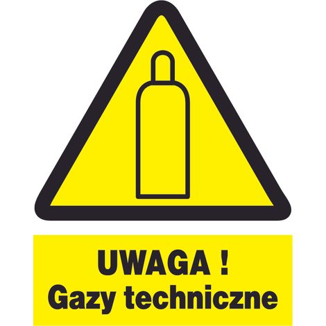 ZOO-42 Attenzione Gas tecnici - cartello di sicurezza