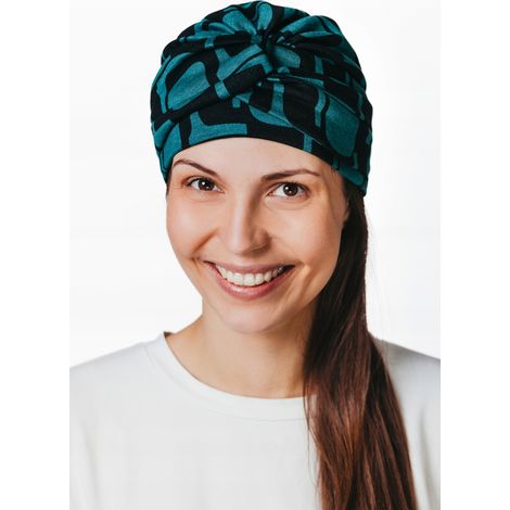 Turban Sara 453 en viscose prêt à porter, également adapté à une utilisation après une chimiothérapie. (1/5)