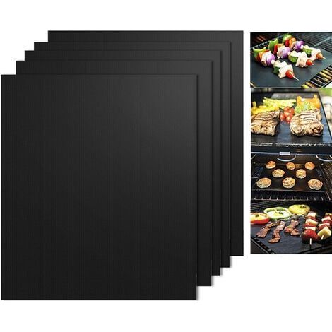 Grand tapis de cuisson en silicone étanche et antiadhésif - Antidérapant - Résistant à la chaleur - Protection de plan de travail (Noir,33 x 40 cm-4pcs) (1/5)