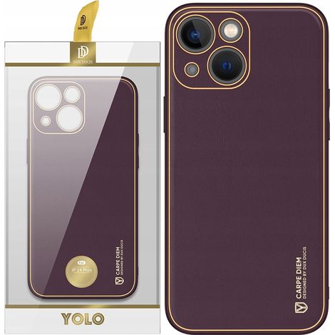 Dux Ducis Yolo iPhone 14 Plus Hülle, elegante lila Kunstlederhülle (1/5)
