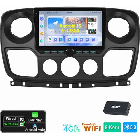 10,1" 8 cœurs 6+128 Go Pour Opel Movano B Renault Master 3 Carplay GPS RDS 6+128G DAB
