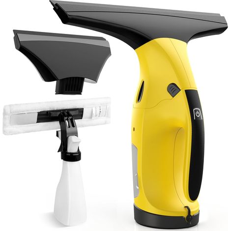 Nettoyeur Vitre, Kit Lave Vitre Electrique avec 40min d'Autonomie, Nettoyage Vitre sans Fil - Nettoyage sans Traces avec Raclettes de 17cm (1/5)