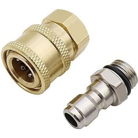 1x1x1 1/4'' Ensemble Nettoyeur Haute Pression Rapide Connecteur Coupleur Haute en Laiton Adaptateur Raccord Nettoyeur Haute Coupleurs de Nettoyeurs Haute Pression pour Pistolet à Eau Haute P (1/5)