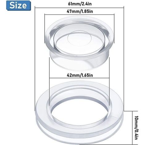 Ensemble d'anneaux et capuchons transparents pour parasol de table – Fixations compatibles avec pieds standards (1/5)