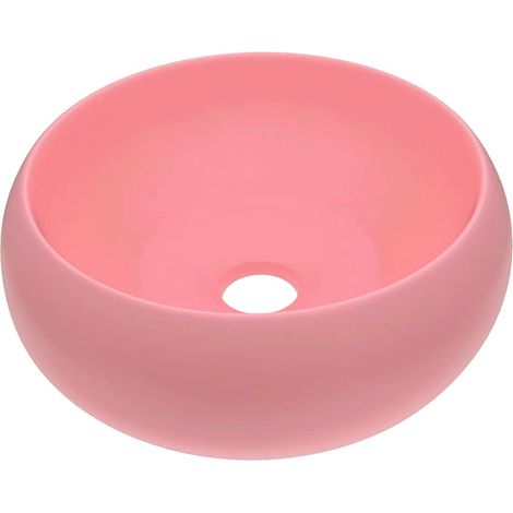Luxuriöses Waschbecken/Waschmuschel/Waschtisch Rund Matt Rosa 40x15 cm Keramik (1/5)
