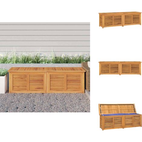 Gartenbox mit Beutel 175x50x55 cm Massivholz Teak - Gartenbox - Teakholz Gartenbox - Outdoor Möbel - Außenaufbewahrung - Gartenmöbel