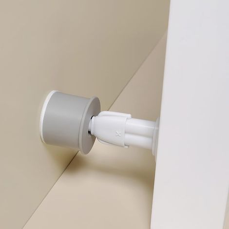Niedriger Türstopper für Wand und Boden, stoßdämpfend, ideal für Schlafzimmer und Badezimmer. Farbe: Grau.