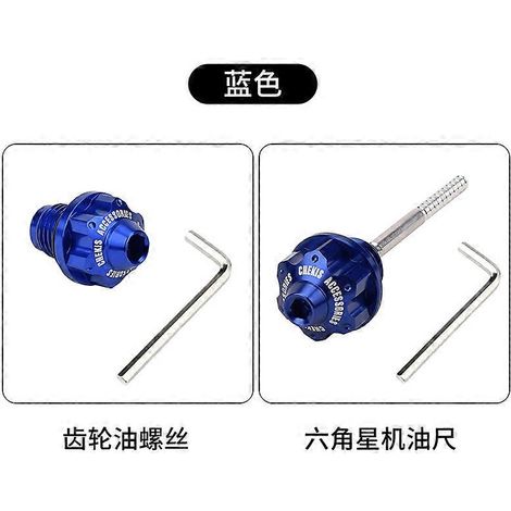 Convient aux bouchons de vis de remplissage d'huile de boîte de vitesses Yamaha Fuxi AS125/Qiaoge i/Cruiser/Saiying/Asahi Eagle/Fuying (vis et jauges bleues) (1/5)