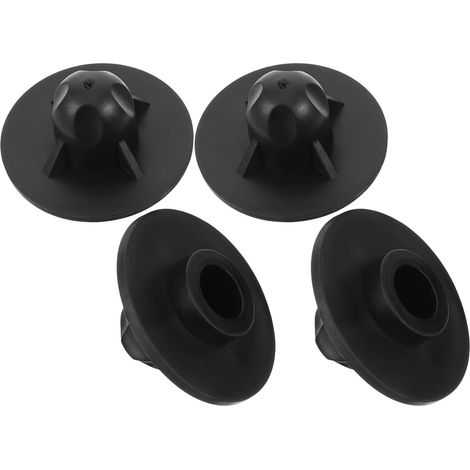 Patins de protection en plastique pour pieds chaise, lot 4, noirs (1/5)