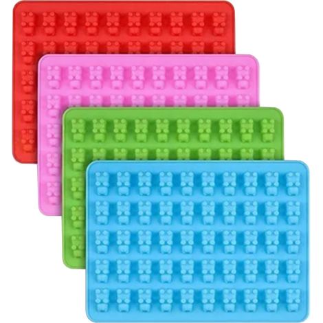 4 riesige Silikonformen (200 Mulden) mit Pipetten zur Herstellung eigener Gummibärchen, Kuchen und Pralinen. Ideal zum Dekorieren von Kuchen, Süßigkeiten und Fondantpralinen. (1/5)
