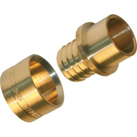 Gerader PEX-Kupferfitting mit Messing-Slip D.16 für PEX-Rohr QUICK PLOMBERIE