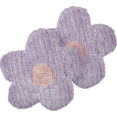Dekokissen 2er Set SORREL Baumwolle 30 x 30 cm Violett Blume