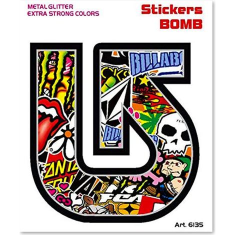 Adesivi Stickers Bomb 10 x 12 cm - Modello: "U"