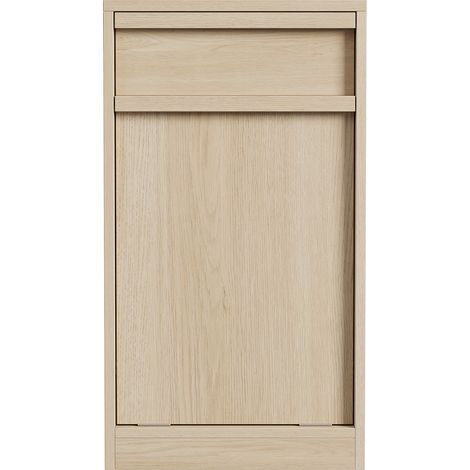 Meuble cache-poubelle basculant en bois – Table de salle à manger avec tiroir intégré – Résistante aux animaux – Rangement discret pour cuisine, salon ou salle à manger – Couleur bois (1/5)