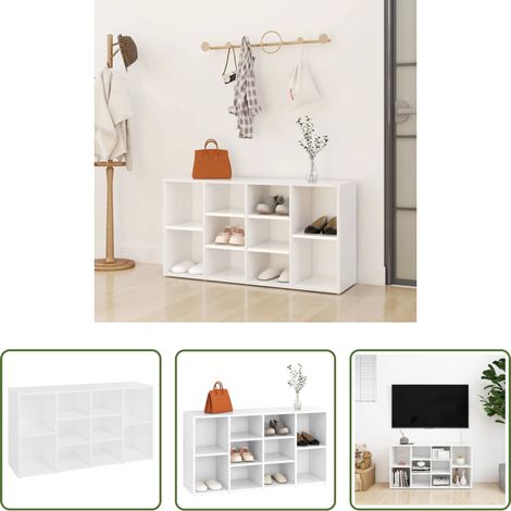 vidaXL Schuhregal - Schuhbank Weiß 103x30x55 cm Holzwerkstoff (1/5)