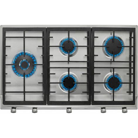 Teka EX 90.1 5G AI AL DR LEFT CI BTN SS INOX - Encimera De Gas 5 Zonas Coccion Ancho 86 Cm