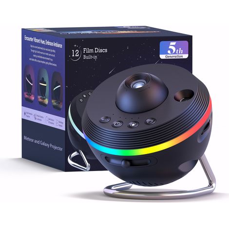 Sphère spatiale lumière de Projection étoilée lampe de ciel de chambre à coucher effet météore RGB décoratif mise au point réglable fonction de minuterie 1/2H TYPE-C Plug and Play (1/5)