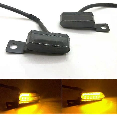 Lot de 2 mini clignotants LED séquentiels intermittents pour motos Honda, Yamaha et Suzuki (chrome) (1/5)