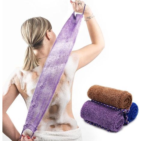 Netz-Bade und Duschschwamm 3er-Set Badeschwamm mit Griff Peelingschwamm für Körper und Rücken Weiches strapazierfähiges Nylonmaterial Für Damen Weiß (1/5)