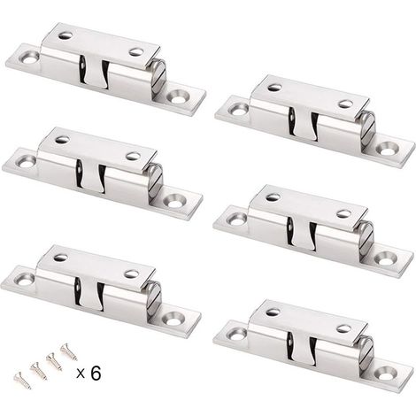 6 Pack Réglables Cuivre Aimants Loqueteaux Magnétiques avec Vis Double Loqueteau à Billes pour Placard Cabinet Meubles Armoire(Argent) (1/5)