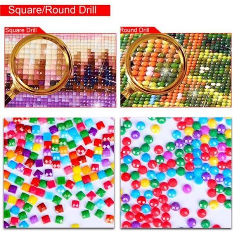 Peinture en diamant en broderie 3d avec des animaux 5d Décor de chat bleu, mosaïque po - Modèle: Round canvas70x50cm - HJQZC33999 (1/4)