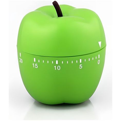 Minuteur de cuisine mécanique - Minuteur manuel en forme de légume - Minuteur de bureau avec compte à rebours - Minuteur éducatif - Minuteur de pâtisserie - Vert - 6,7 × 6,8 × 8 cm - ABS vert (1/5)