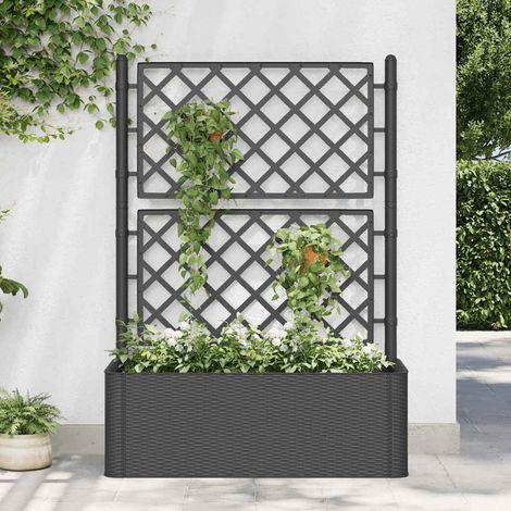 Jardinière, Bac à fleurs, Lit surélevé de jardin treillis système d'arrosage anthracite pjhr70301 DESIGN IN (1/5)